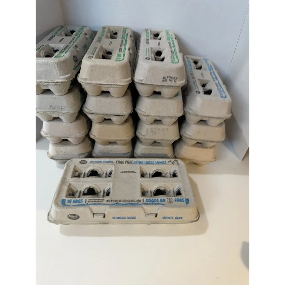16 Empty Pulp Egg Cartons 15 12-Count 1 18-Count Chicken Farm Fresh Eggs